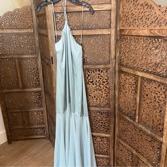 NWT NEW Reformation Tosca Silk Dress Aquamarine - Picture 4 of 6